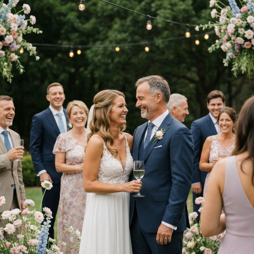 Happy couple at their wedding